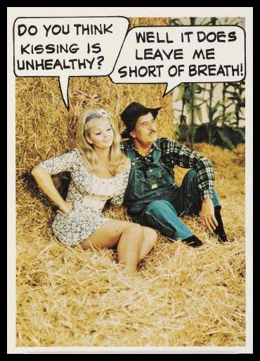 70THH 1970 Topps Hee Haw Test 41 Do You Think Kissing Is Unhealthy
